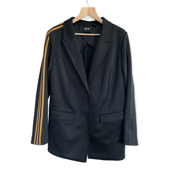 Adidas x Ivy Park Black 3 Stripe Suit Jacket Blazer, Size 1X - Picture 3 of 15